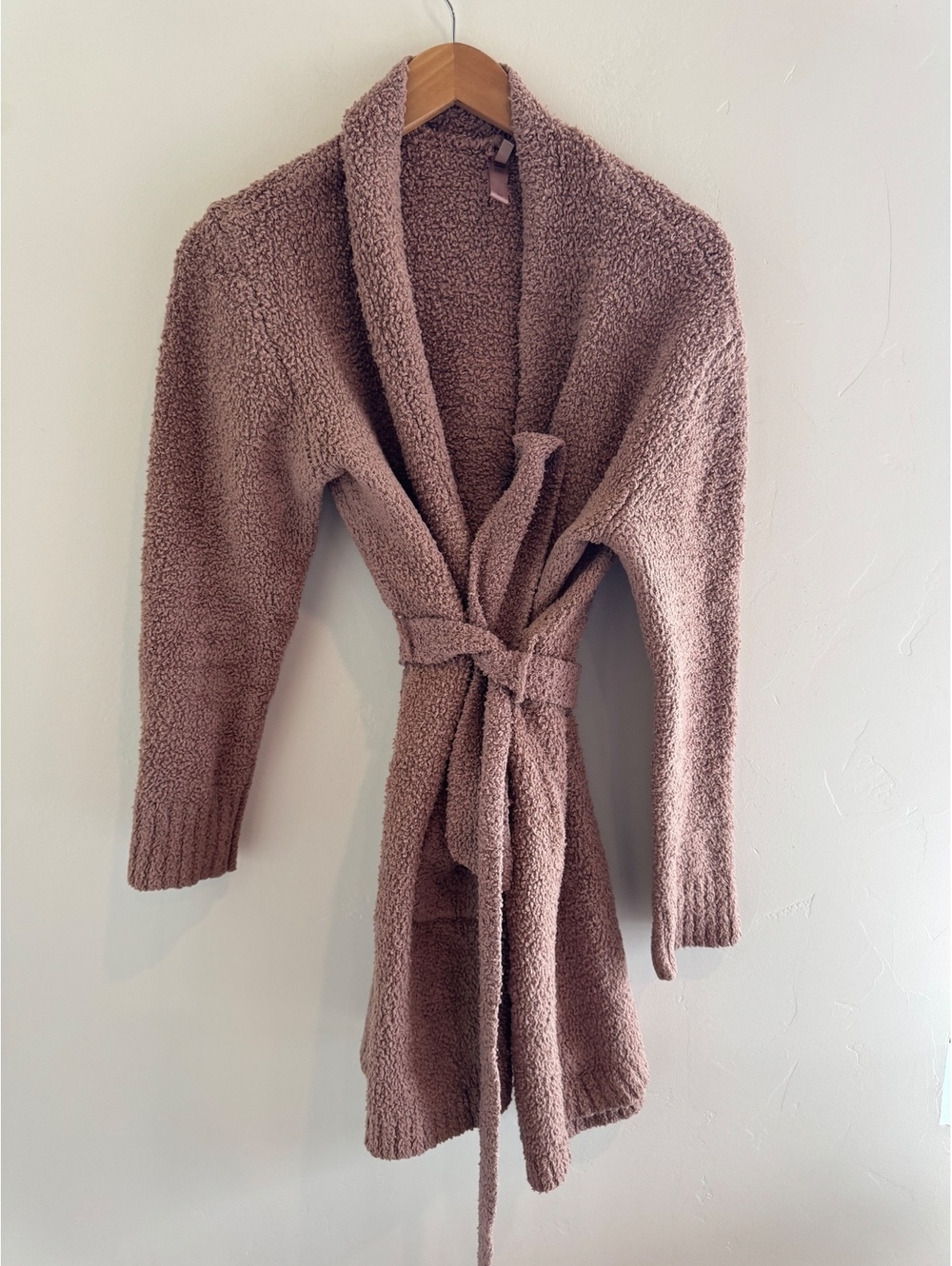 Skims Cozy Knit Robe S/M Dusty Rose Mauve Belted Lounge Cardigan